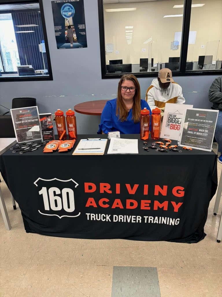 ​160 Driving Academy Columbia Branch participates in a career fair.
