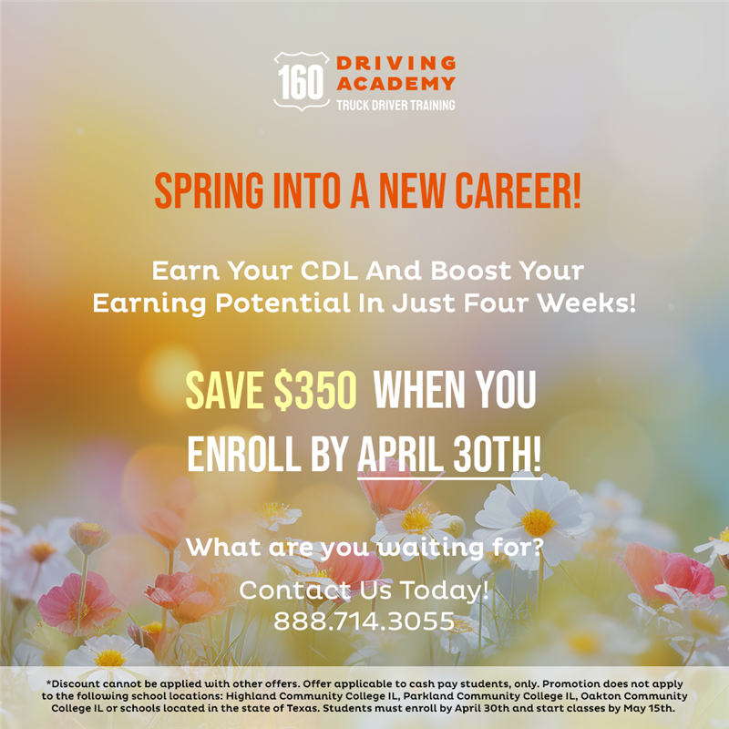 Spring Into A New Career! Enroll in April and take $350 off of Tuition.