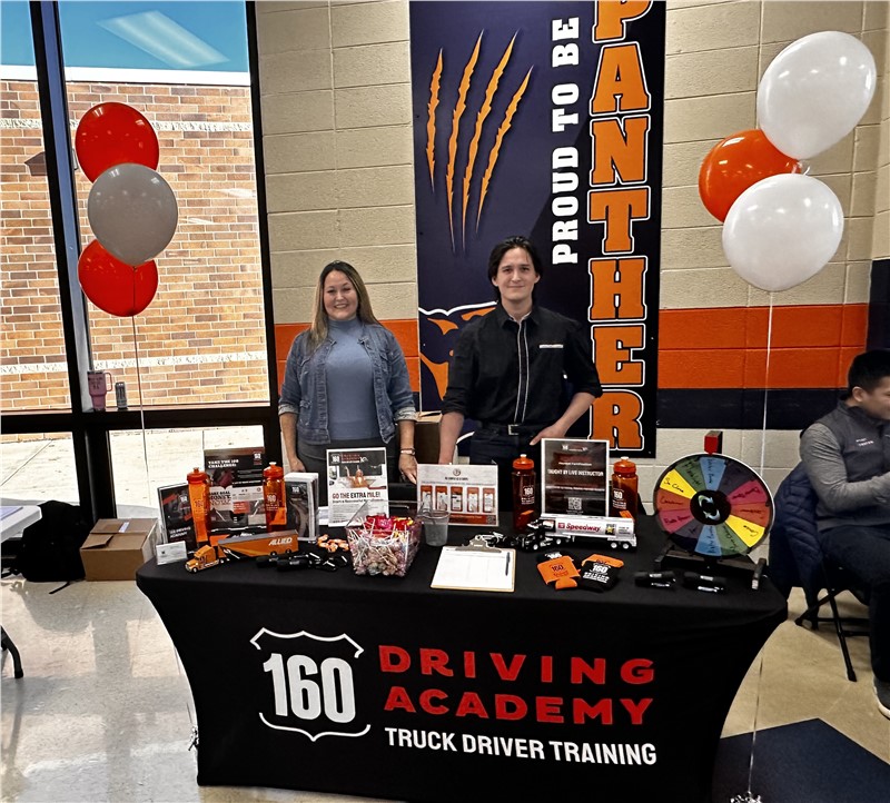 ​160 Driving Academy Oswego Branch participated in the Oswego College and Trade Expo.