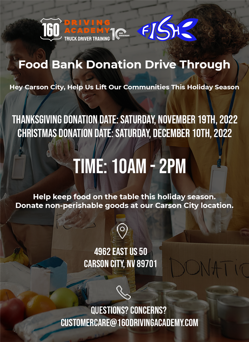 ​160 Driving Academy’s Carson City Branch Location hosts Food Bank Donation Drive Through