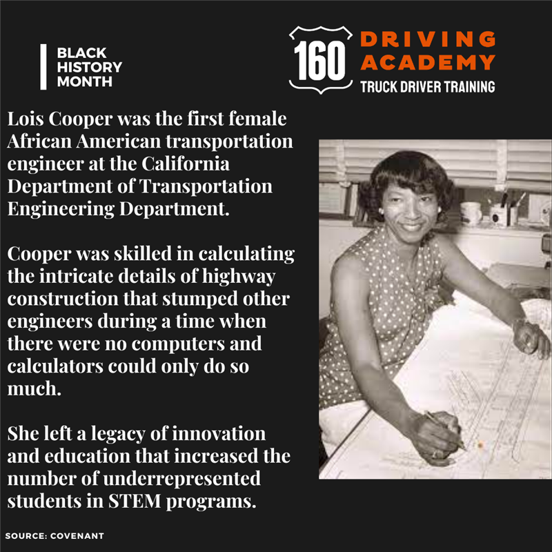 160 Driving Academy highlights Lois Cooper during BHM.